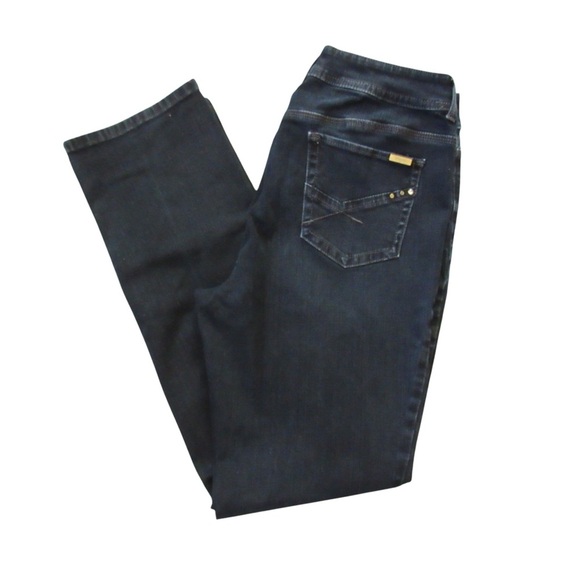 Chicos So Slimming Jeans Size 2 / 12 Dark Wash Straight Leg Mid Rise Classic - Picture 1 of 10